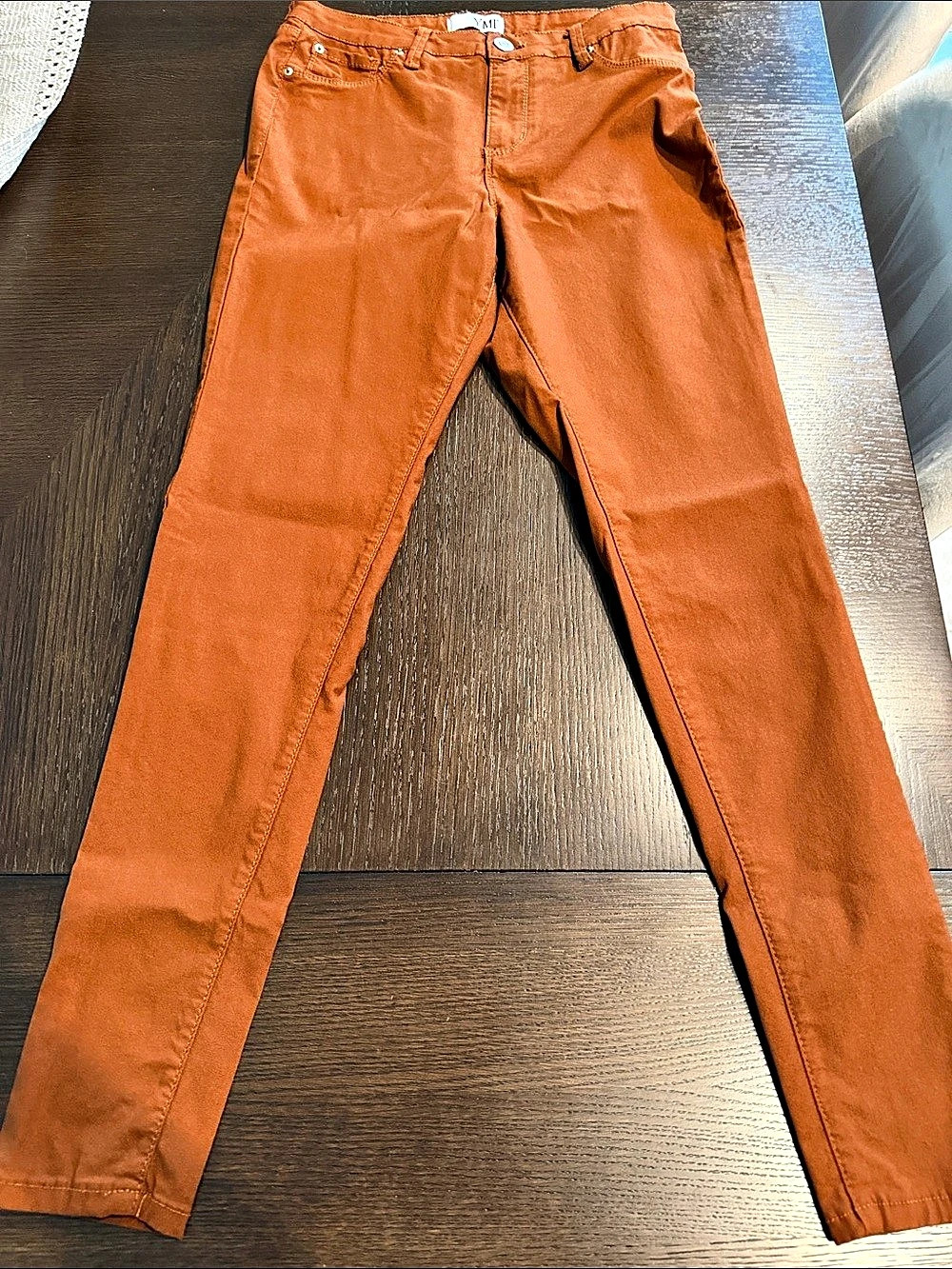 YMI Forever Color Mid-Rise Skinny Pant Pants in Orange